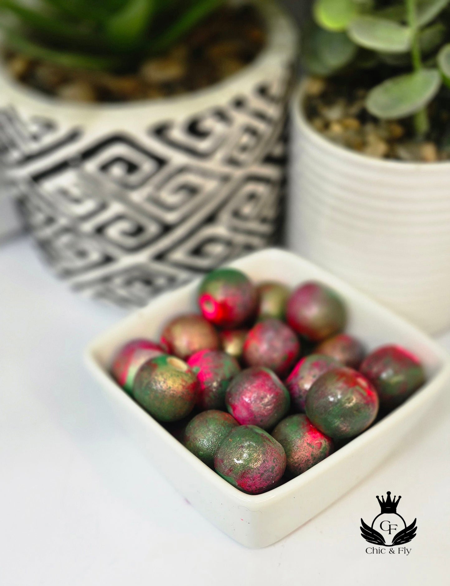 Purple, Gold, and Turquoise Handmade Beads