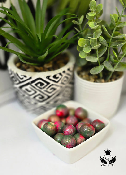 Purple, Gold, and Turquoise Handmade Beads