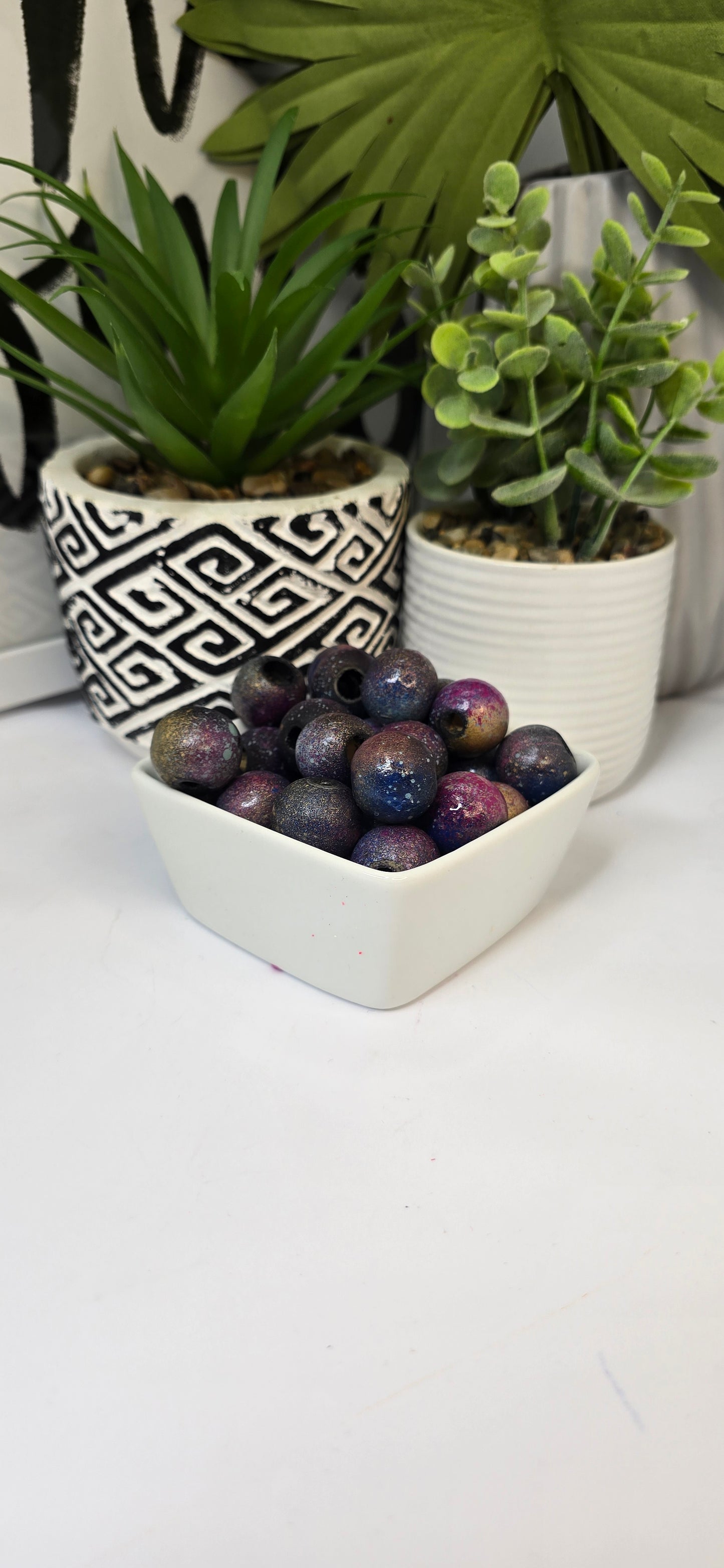 Galaxy Beads,Black,Purple Magenta, Navy Blue