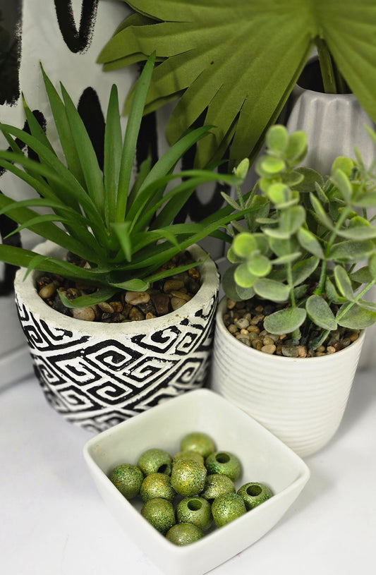 Key Lime, Green and Silver with Glitter Flakes