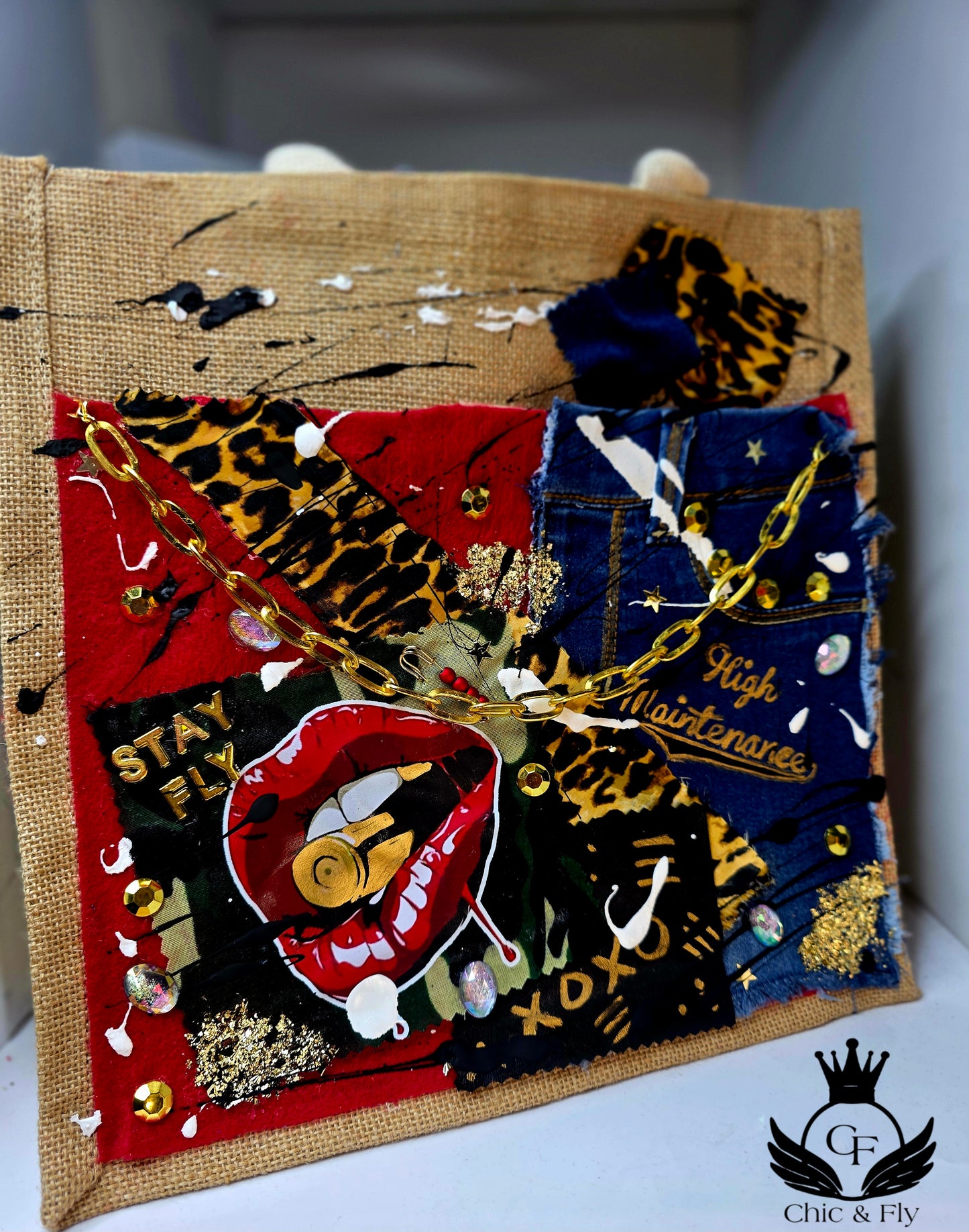 Ms.Nakita Tote Bag...Upgrade your fashion game with this abstract art crossbody bag