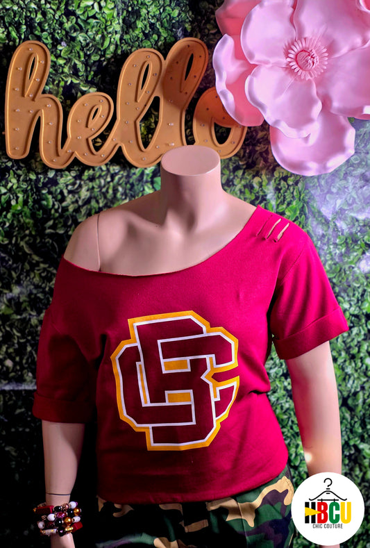 BCU short Sleeve Fleece Sweatshirt...HBCU CHIC COUTURE Collection