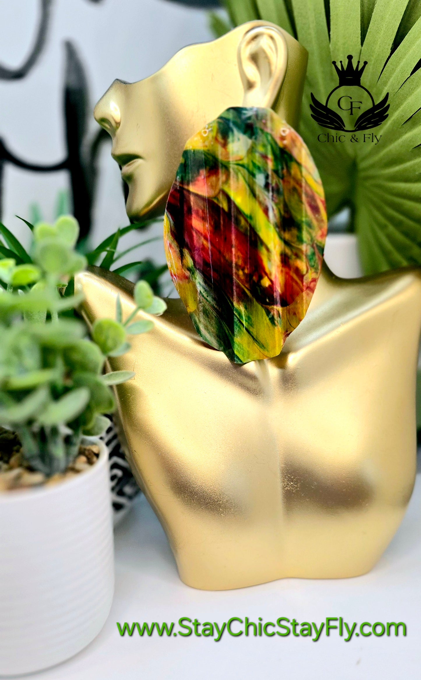 Ms. Aika... Accordion style oval shape... Colors are Pink Yellow Green and Pearl image 0