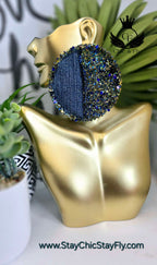 Ms. Danitta... Round Denim Blue and Gold Devastating Denim Collection image 0