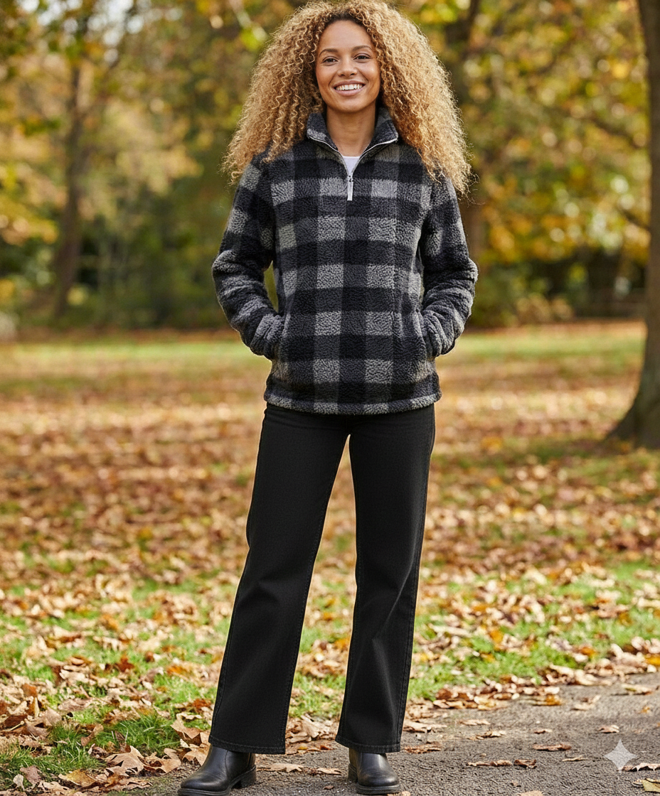 Chic Sherpa Quarter-Zip Pullover