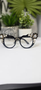 Ms.Khaliah Definitely a Statement Piece... Black and Rhinestone Fashion Glasses