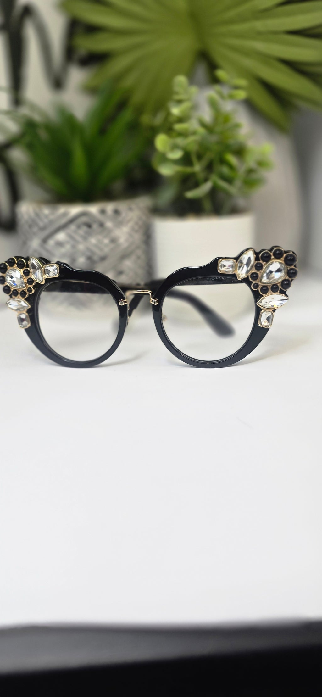 Ms.Khaliah Definitely a Statement Piece... Black and Rhinestone Fashion Glasses