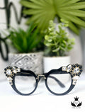 Ms.Khaliah Definitely a Statement Piece... Black and Rhinestone Fashion Glasses