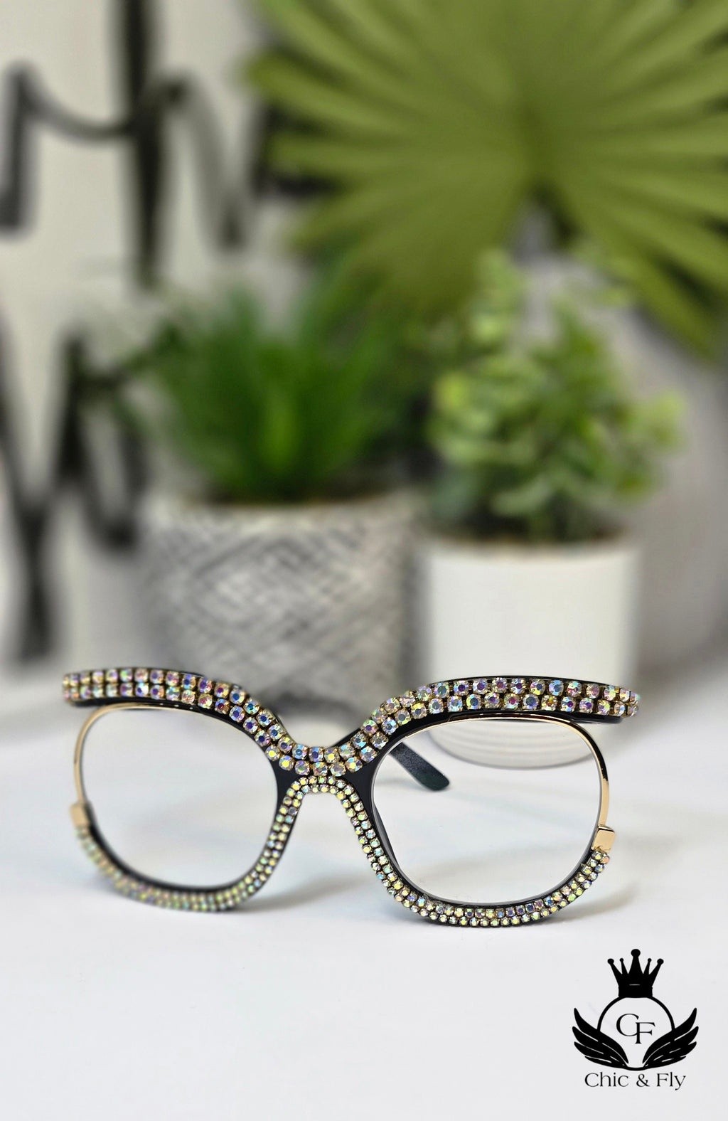 Ms.Lorhina Stylish Full Rhinestone Fashion Statement Eyewear
