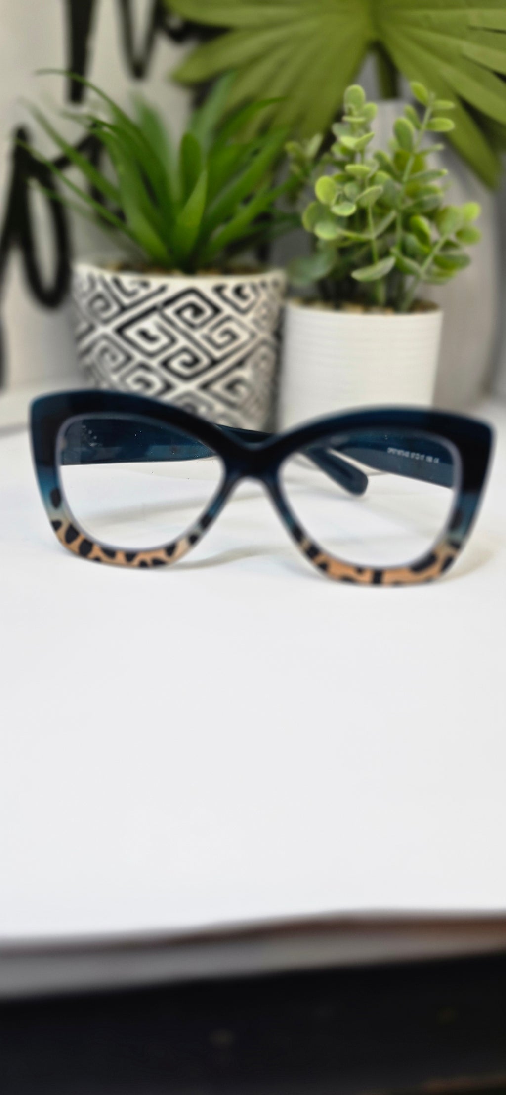 Ms.Natalie Cute Fashion Glasses Deep Teal and Tortoise