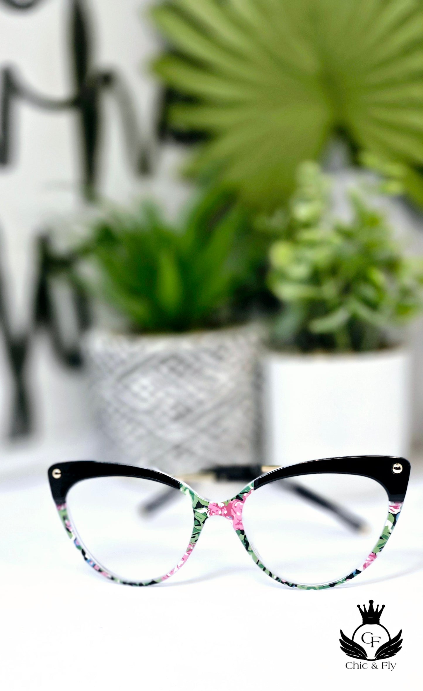 Ms. Patricia Super cute Pink and Green Floral Fashion Glasses