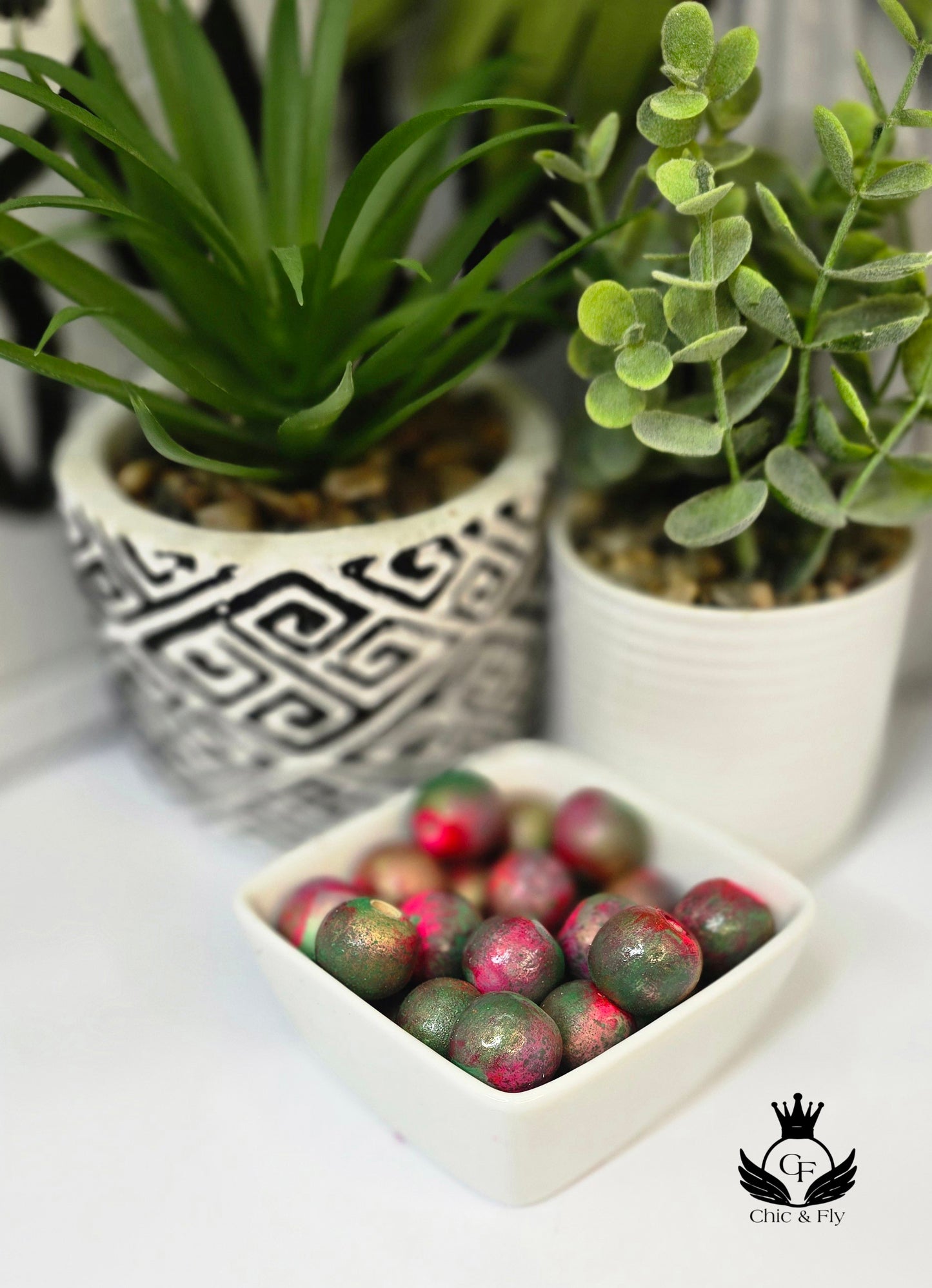 Pink, Gold and Green