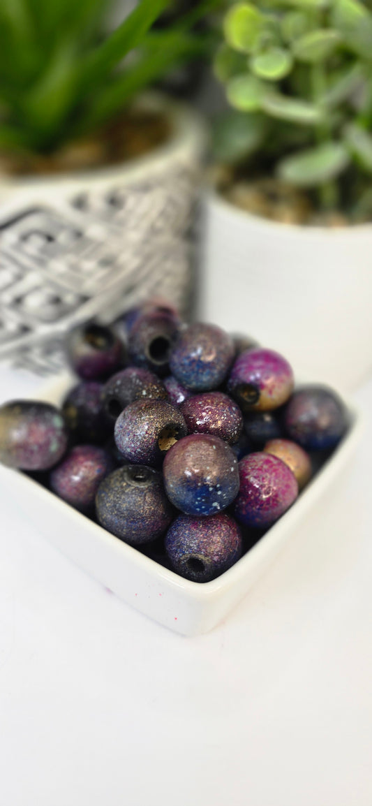 Galaxy Beads,Black,Purple Magenta, Navy Blue