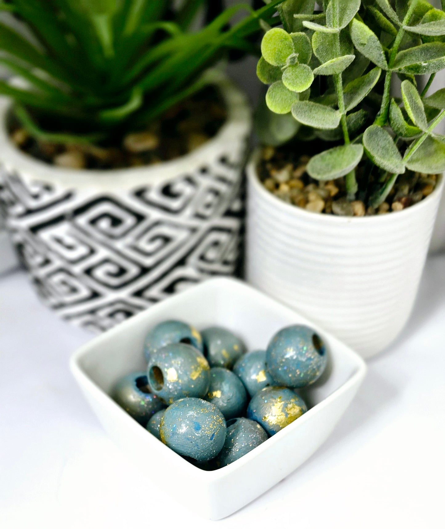 Light Blue and Gold Foil Flakes