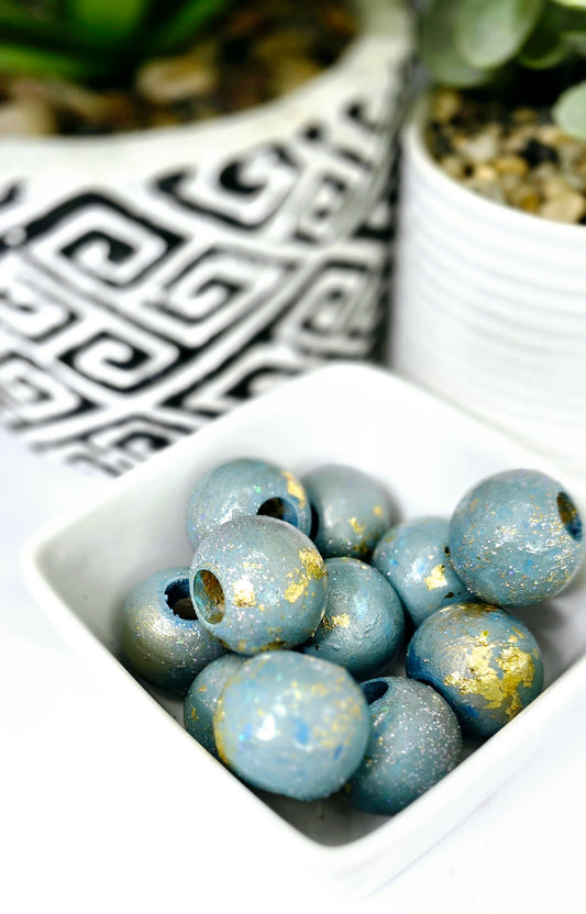 Light Blue and Gold Foil Flakes