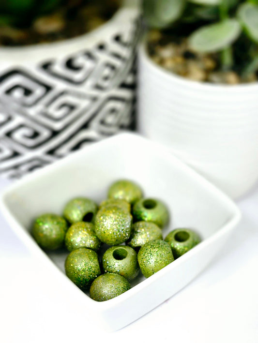 Key Lime, Green and Silver with Glitter Flakes