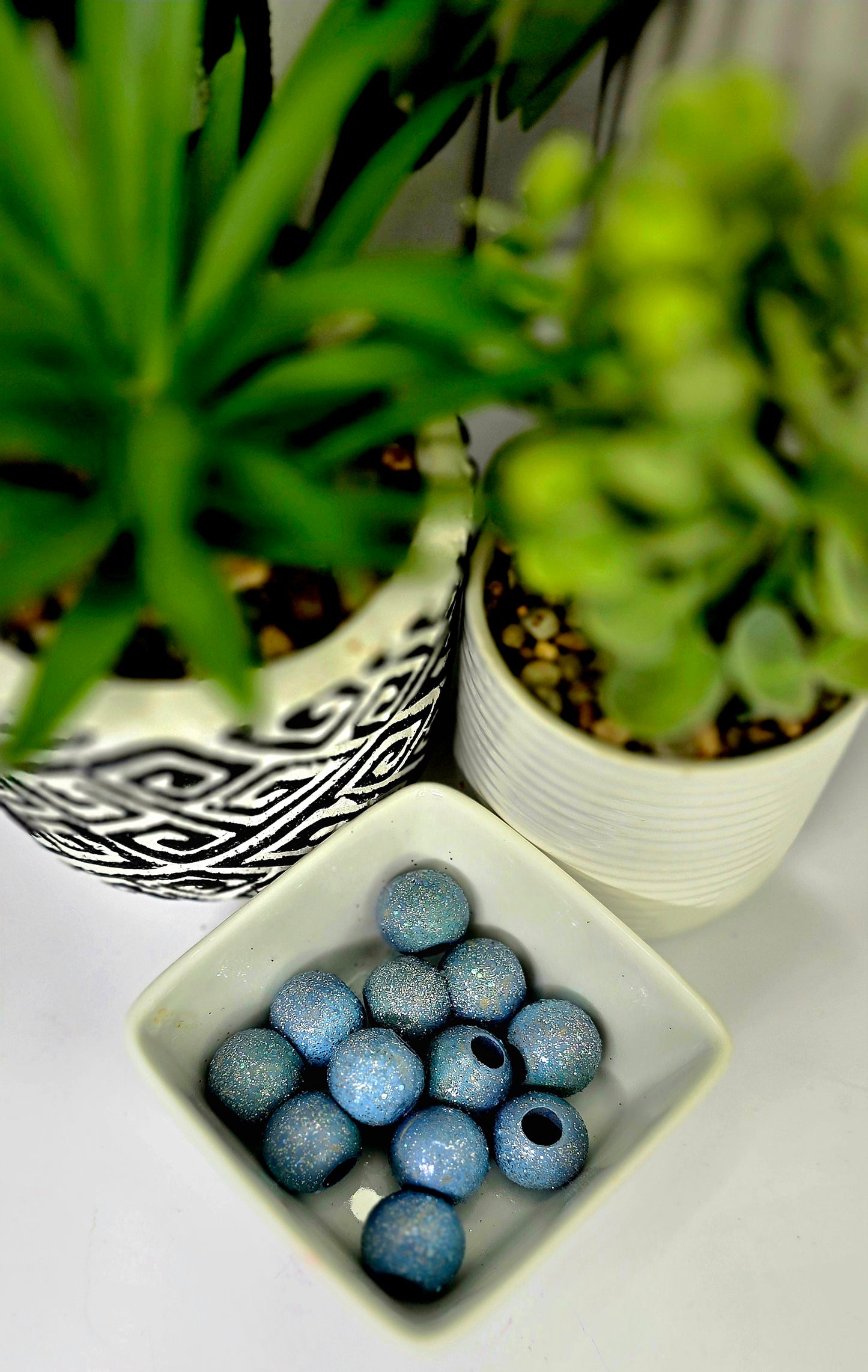 Light Blue with Silver Glitter Flakes