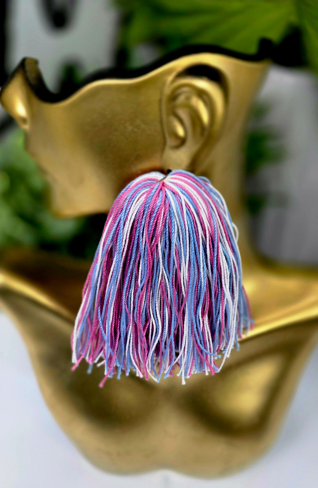 Pink and Light Blue Jack and Jill Inspired Tassel Earrings – Sassy, Lightweight, Bold & Statement-Making