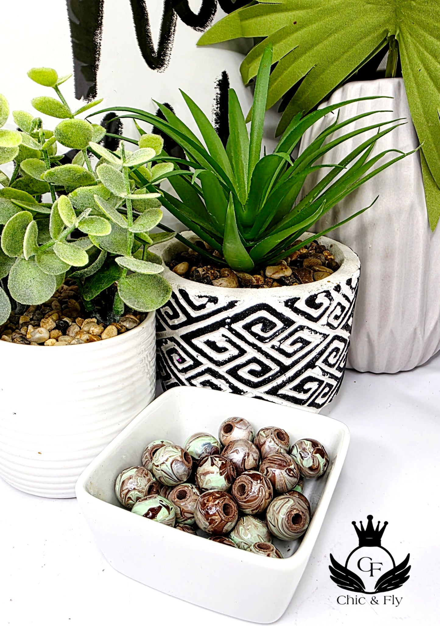 Chocolate Pearl and Mint Green