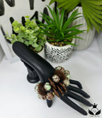 Mint and Green Hand Painted Beaded Bracelet, Colorful Artisan Statement Jewelry Gift (Copy)