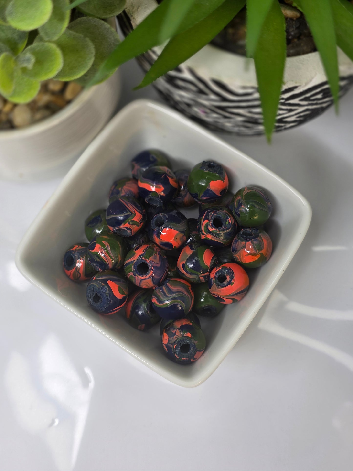 Coral, Military Green and Navy Blue