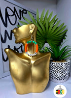 Orange, Green and White Hoop Earrings Lightweight, Bold & Statement-Making