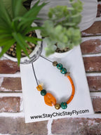 FAMU Colorway Necklace Inspired by Famuly, Orange & Green hand painted beads