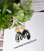 Ms.Genesis Green Gold Taupe and Pearl White Fashion Earrings by Chic and Fly