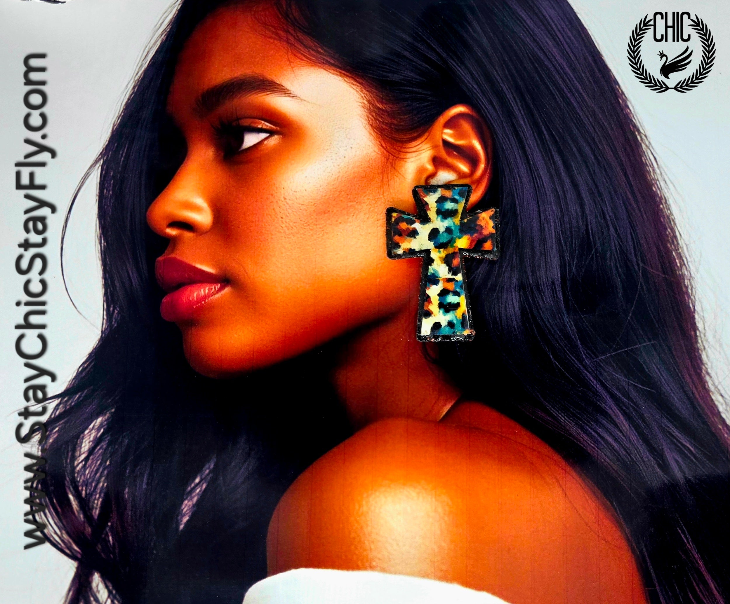 Ms.Christina Leopard Water Color Fashion Earrings by Chic and Fly