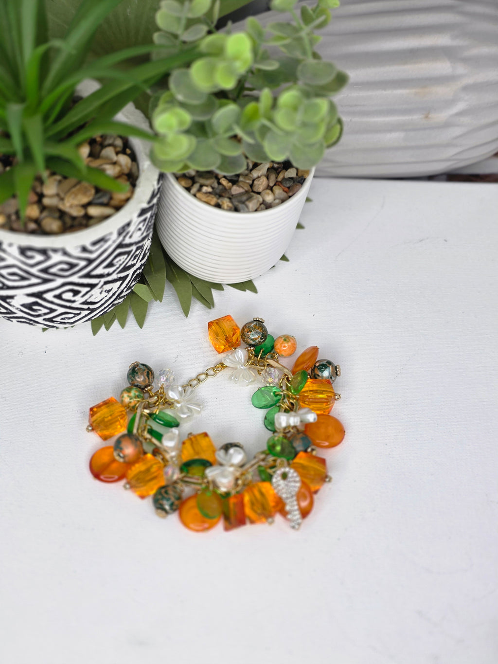 FAMU Inspired Orange & Green Charm Bracelet – Bold HBCU Statement Jewelry