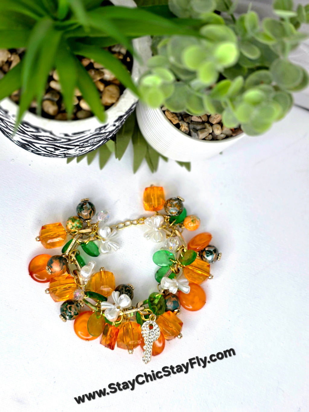 FAMU Inspired Orange & Green Charm Bracelet – Bold HBCU Statement Jewelry
