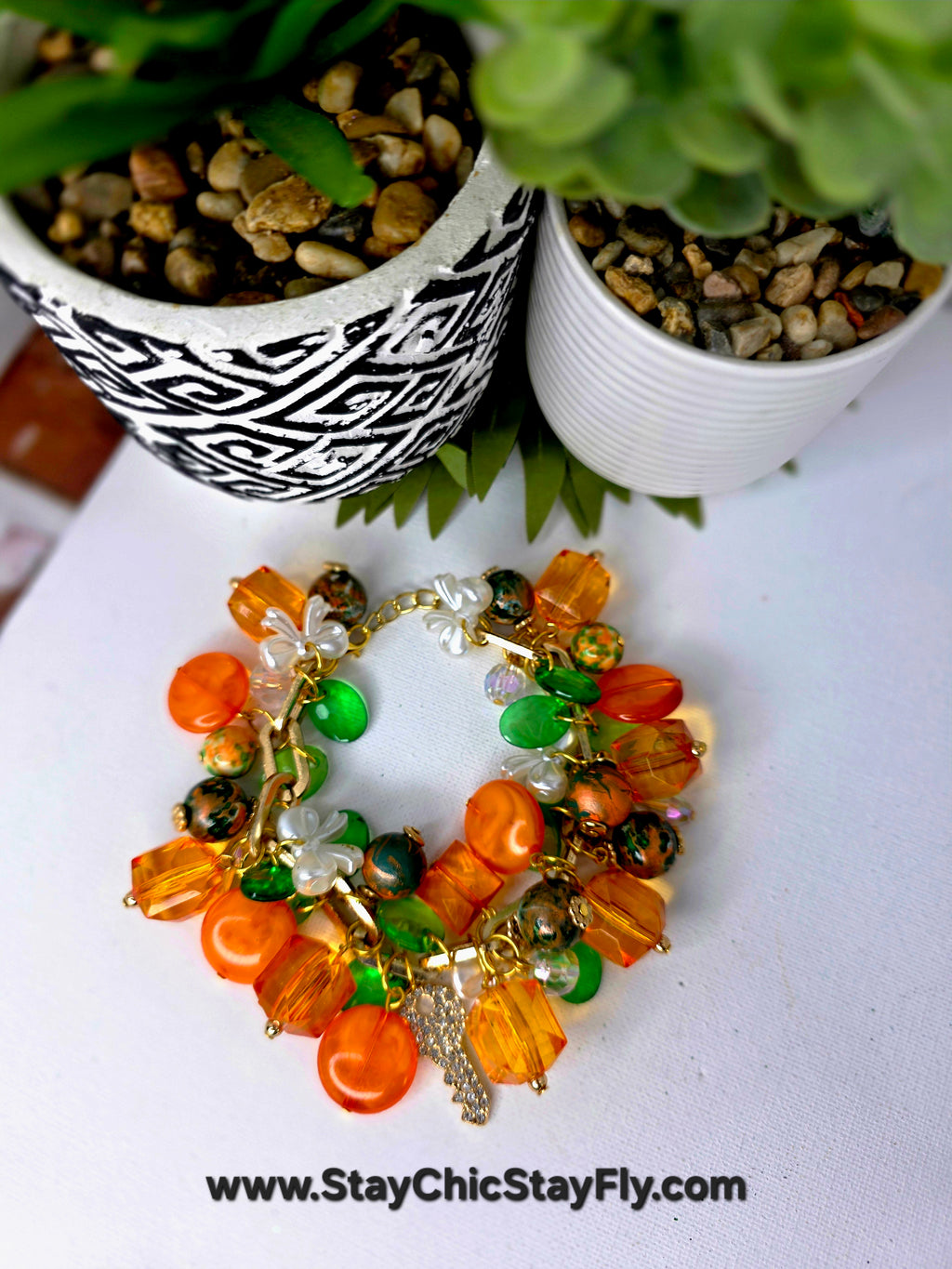 FAMU Inspired Orange & Green Charm Bracelet – Bold HBCU Statement Jewelry