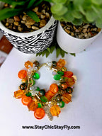 FAMU Inspired Orange & Green Charm Bracelet – Bold HBCU Statement Jewelry