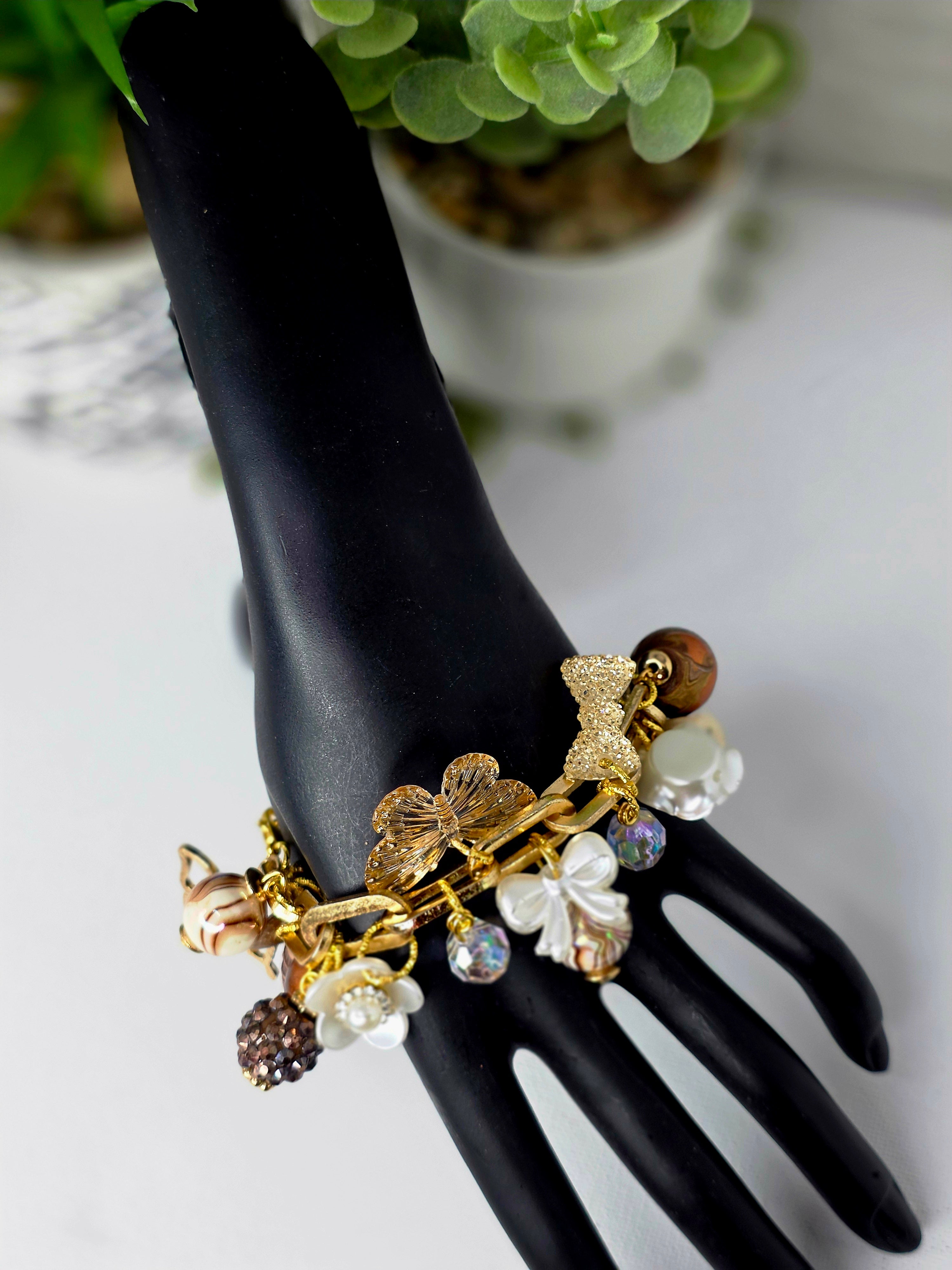 Personalized Neutral Charm Bracelet – Bold Statement Jewelry