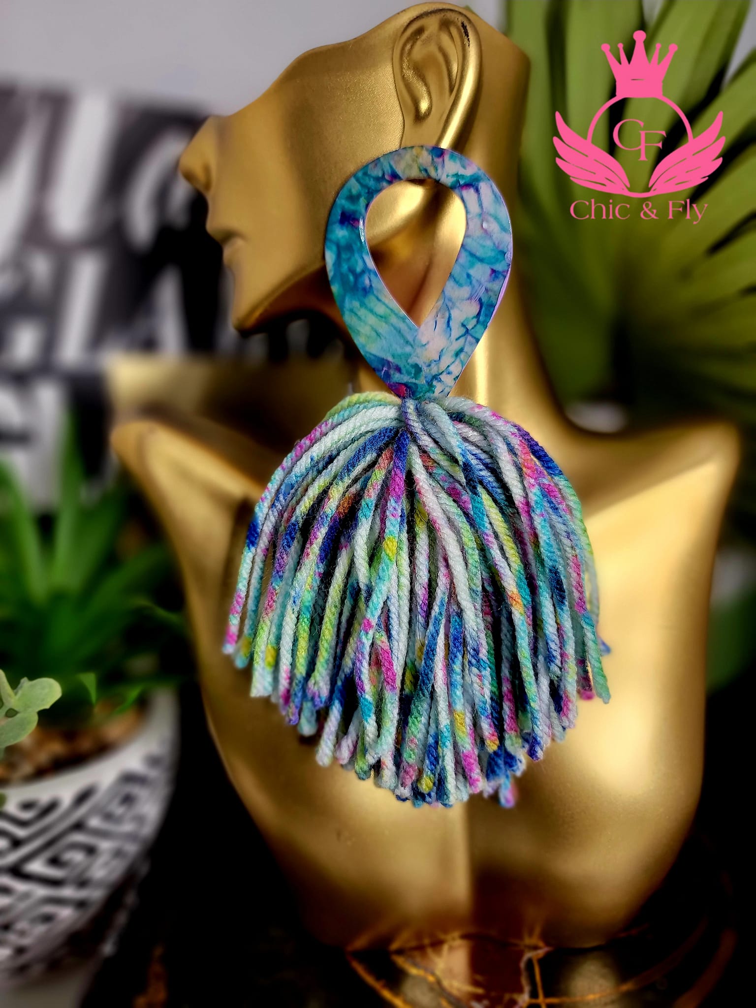 Ms. Taleah Purple Lavendar Magenta Green Baby Blue Pastels Fashion Earrings image 0