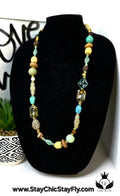 Ms. Jade  Necklace, Brown, Turqouise, and Gold  Chic Junk Collection  image 0