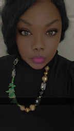 Ms. Envy Necklace, Green, Black and Gold  Chic Junk Collection  image 1