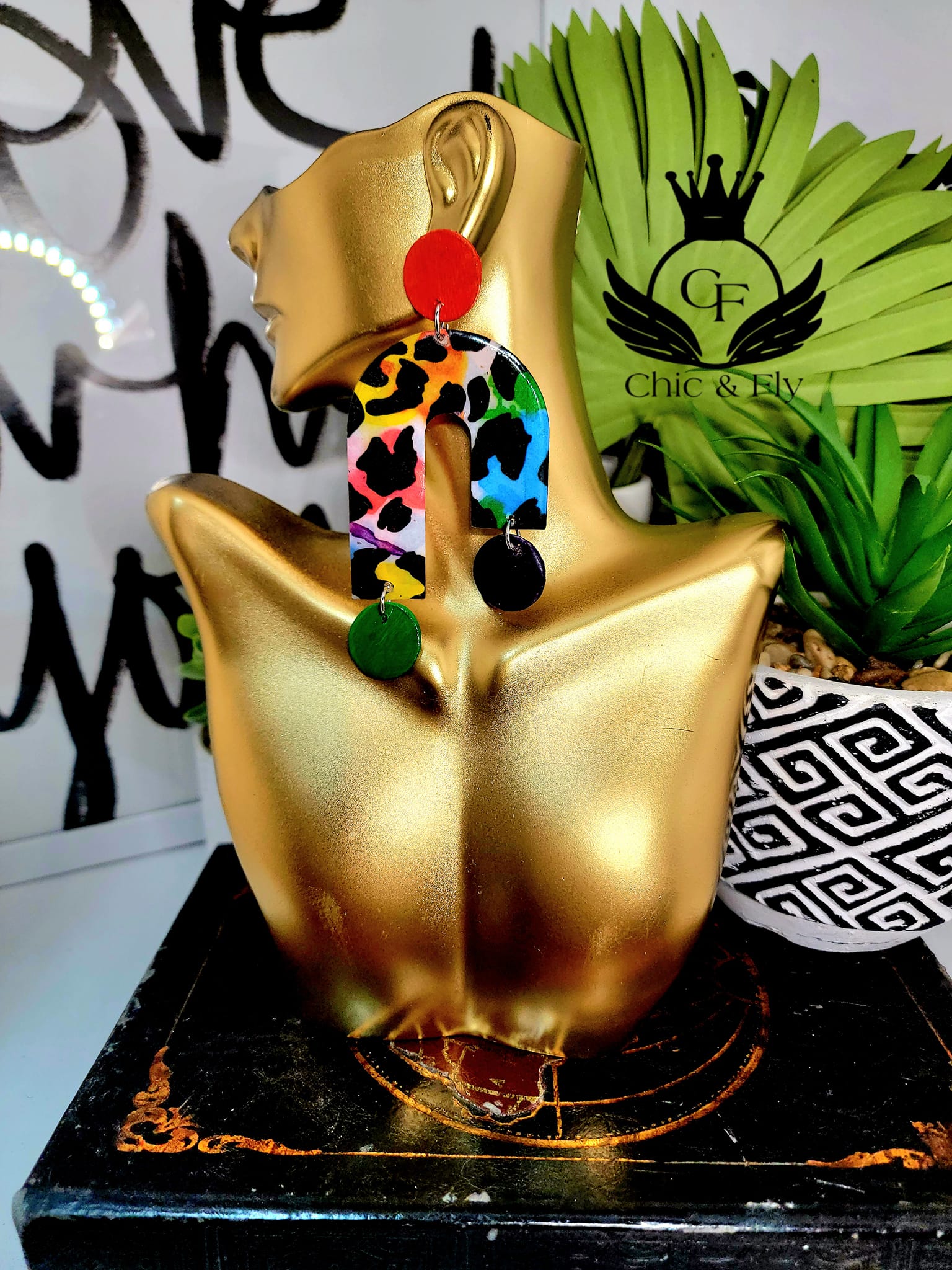 Ms.Lanee Orange, Green and Purple Earrings...Chic and Fly ™ Co image 2