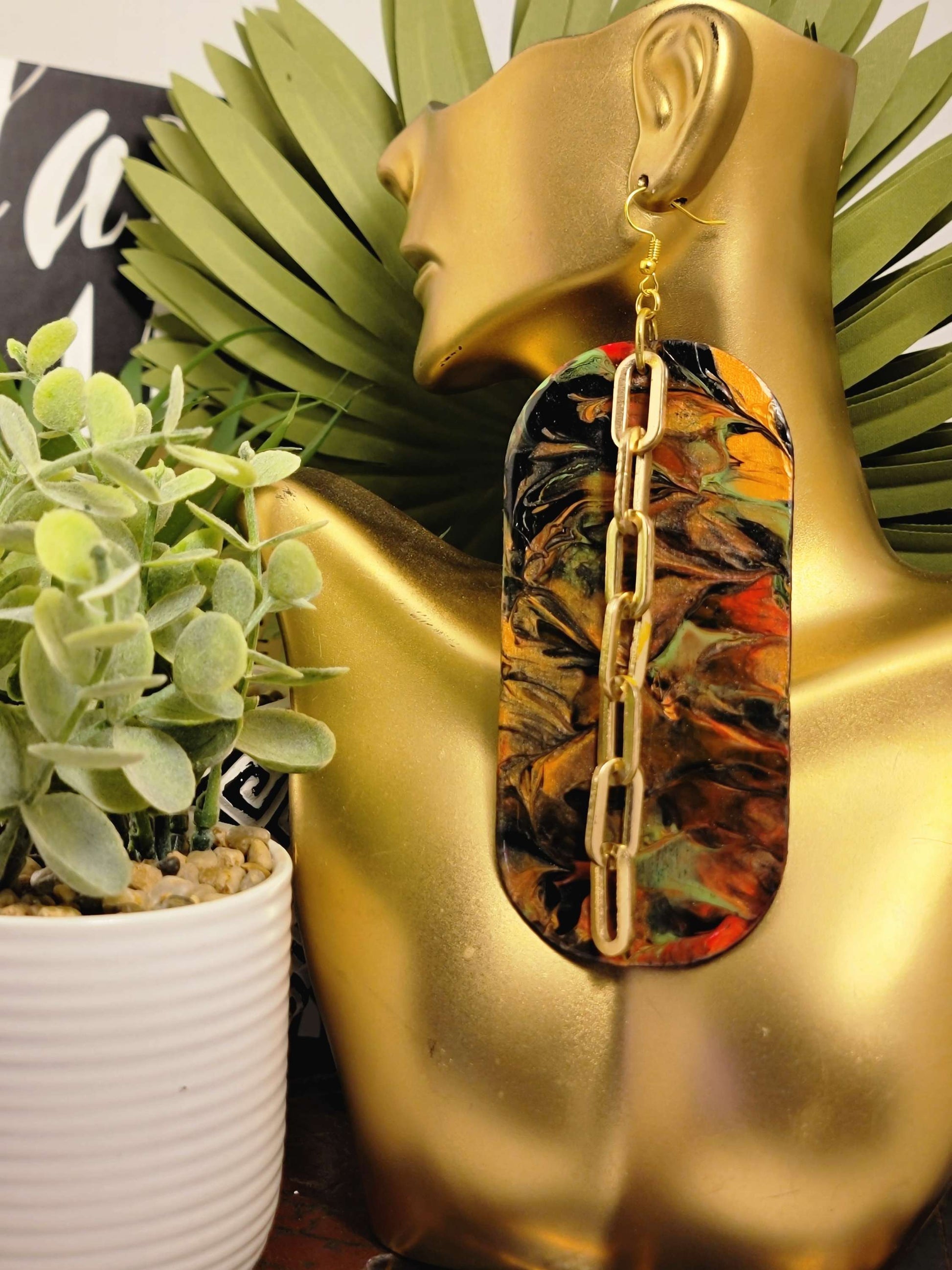 Ms. Dierdre Teal, Yellow, Pink, Gold, Orange multicolor Wooden Kaleidoscope image 1