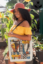 "Afrocentric Tribal Art Tote Bag – Bold African-Inspired Canvas Shoulder Bag" image 1