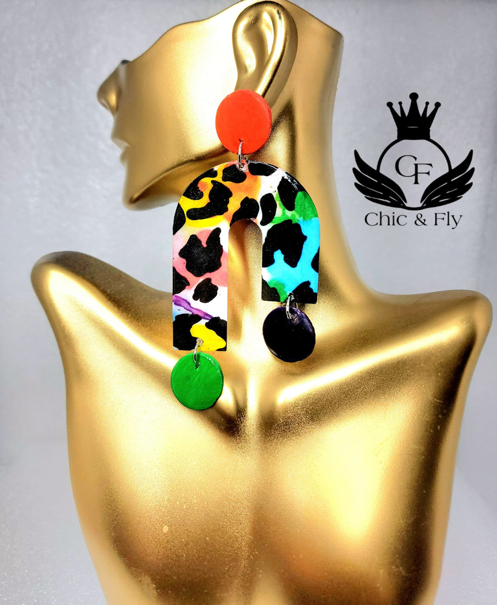 Ms.Lanee Orange, Green and Purple Earrings...Chic and Fly ™ Co image 1