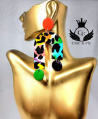 Ms.Lanee Orange, Green and Purple Earrings...Chic and Fly ™ Co image 1