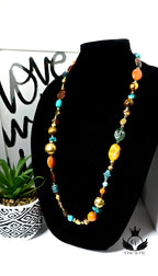 Ms. Ornessa Necklace, Brown,  Orange, Turqouise, and Gold  Chic Junk Collection  image 0