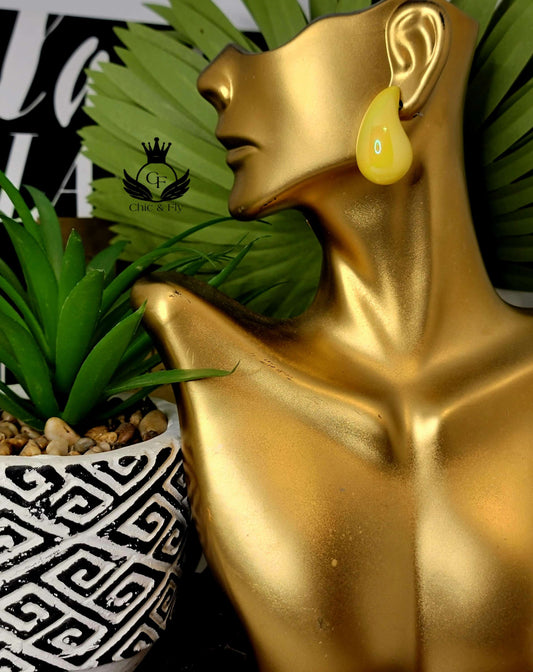 Ms. Terra Yellow Trendy Bauble Tear Drop Earring image 0