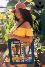 "Afrocentric Tribal Art Tote Bag – Bold African-Inspired Canvas Shoulder Bag" image 2