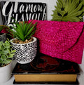 Ms. Stranese Magenta  Small Straw Clutch image 0