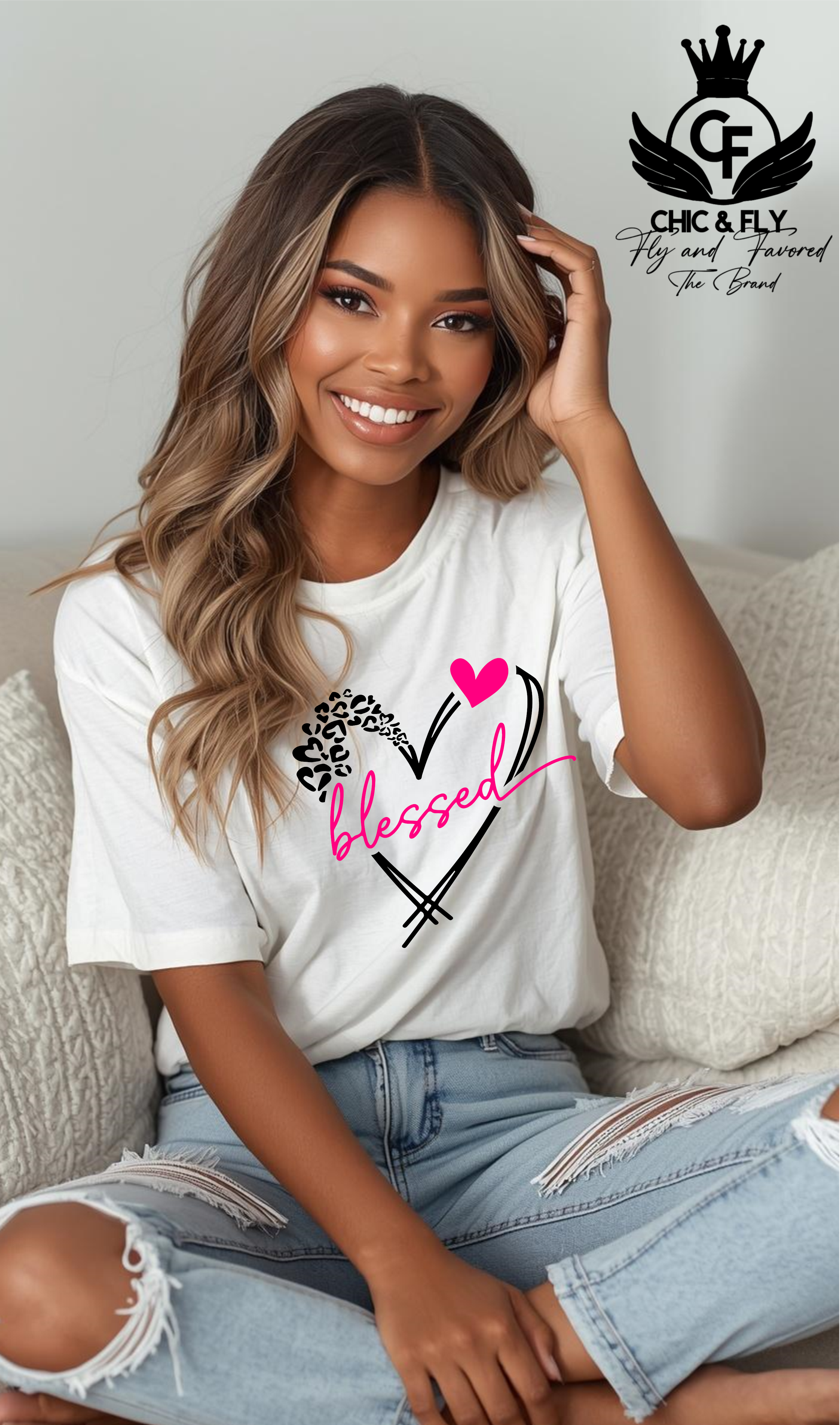 Loved and Blessed Leopard Heart Christian Tee!!!