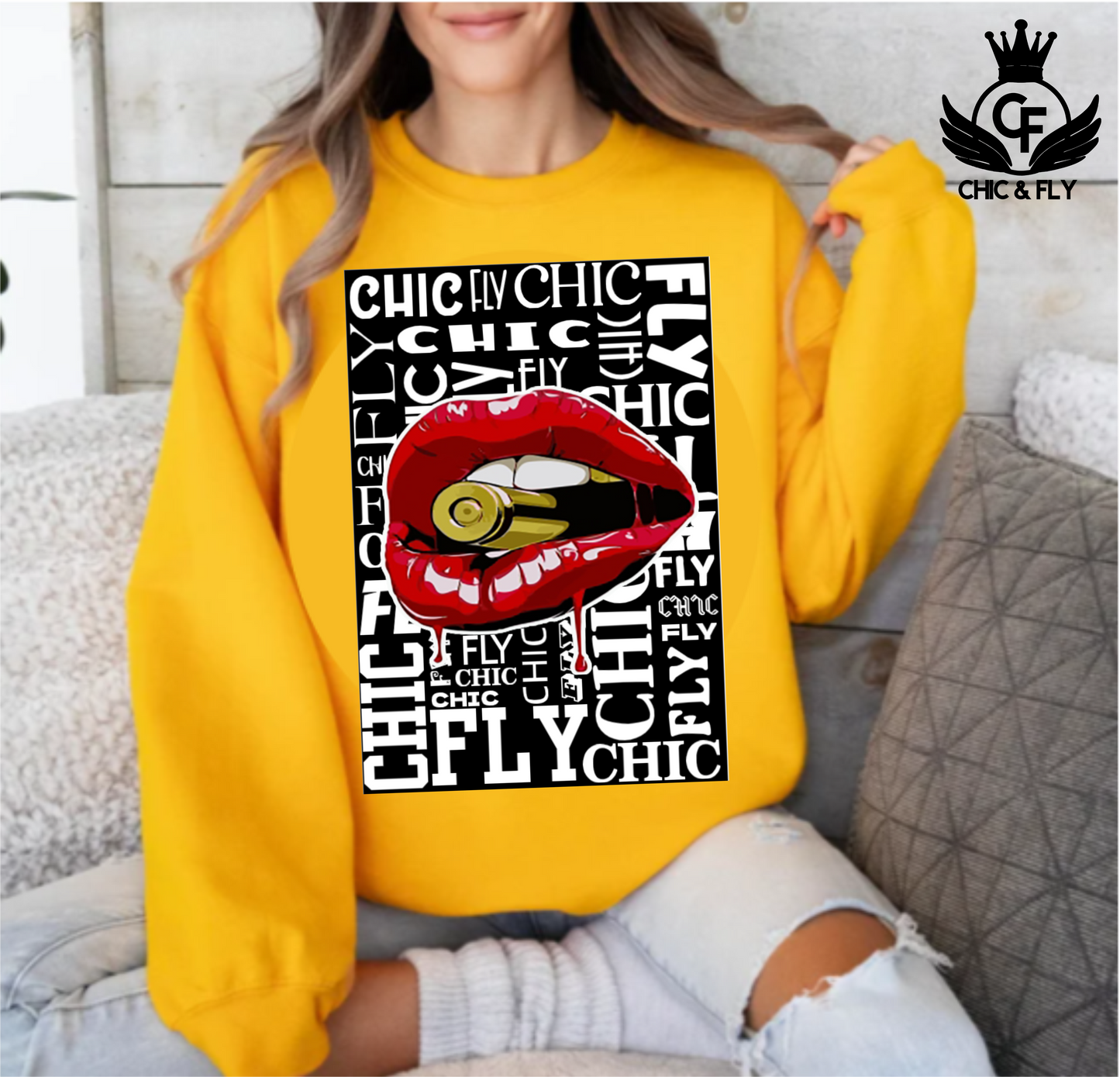 Chic +Fly Word Art Graphic Top...Chic and Fly Graphic Collection