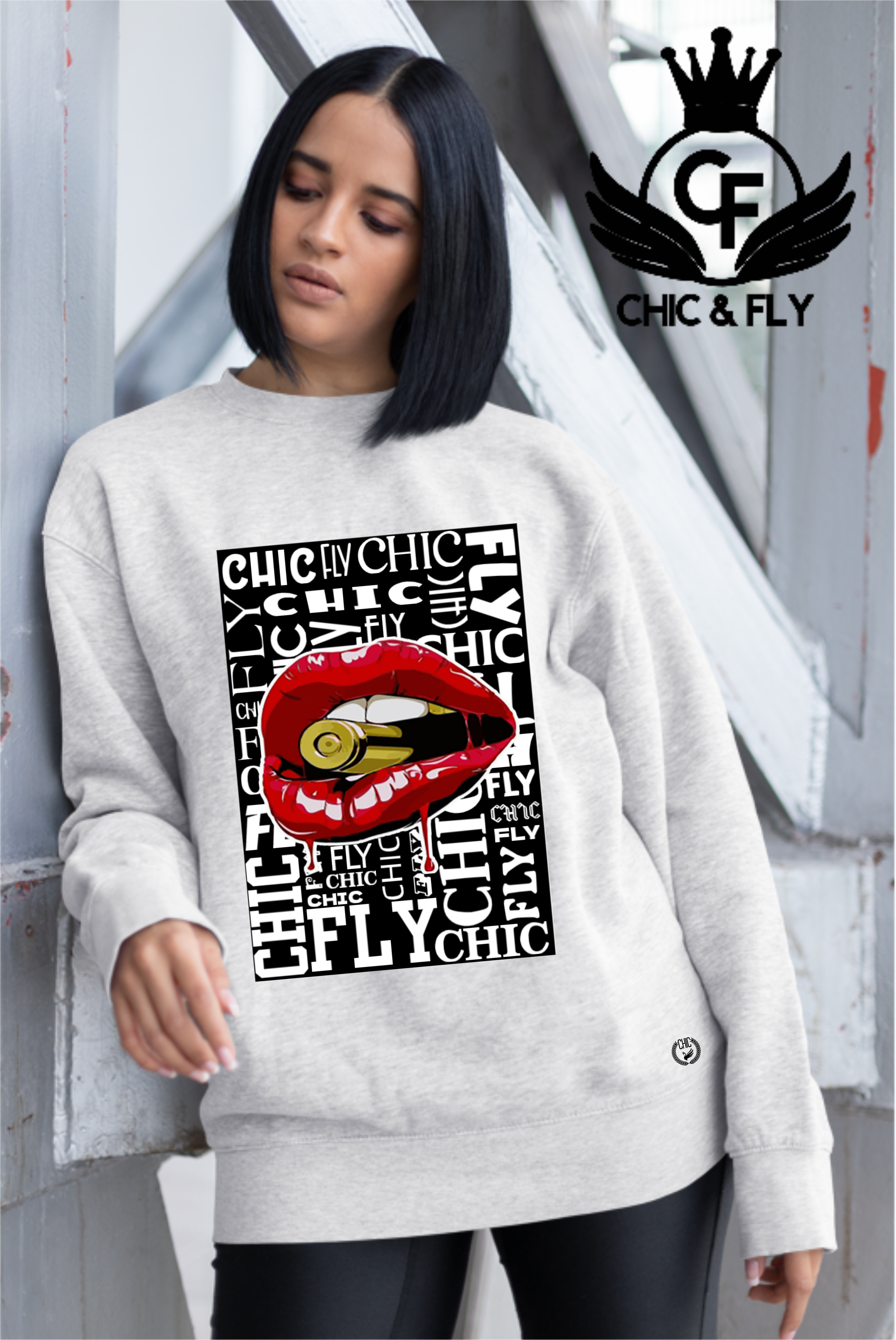 Chic + Fly Word Art Graphic Top... Chic and Fly Graphic Collection