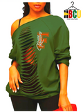 Florida A&M University... Ripped Off Shoulder Sweatshirt